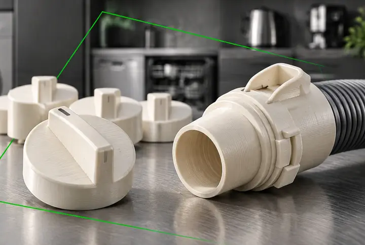 Handles, adapters and appliance housings