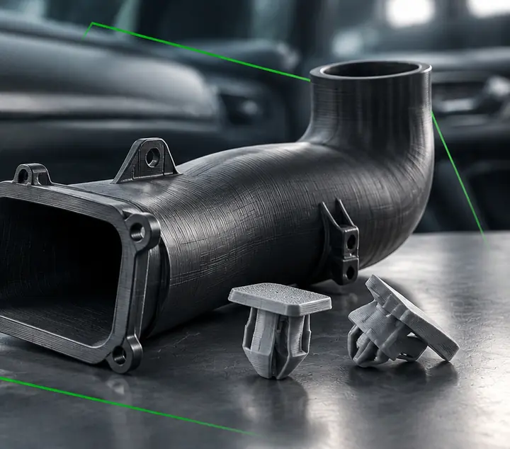 Air ducts and interior trim parts